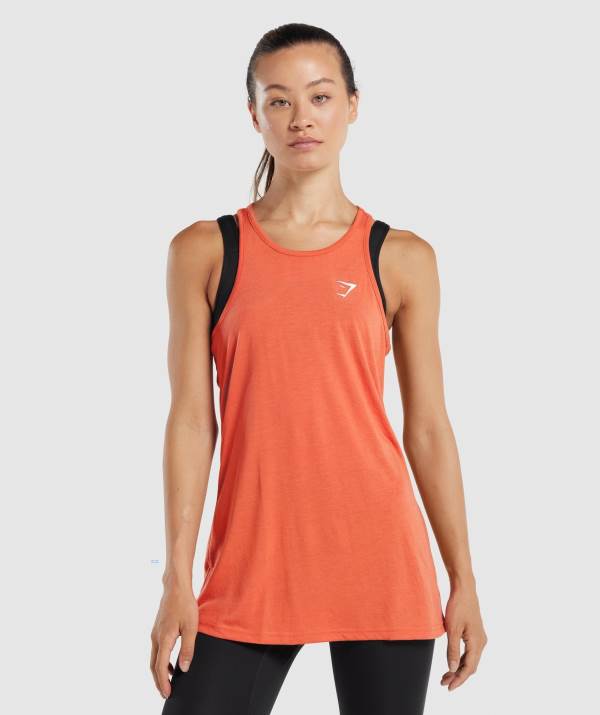 Damske Tielko Gymshark Training Oversized Vest Oranžové | IO0652384